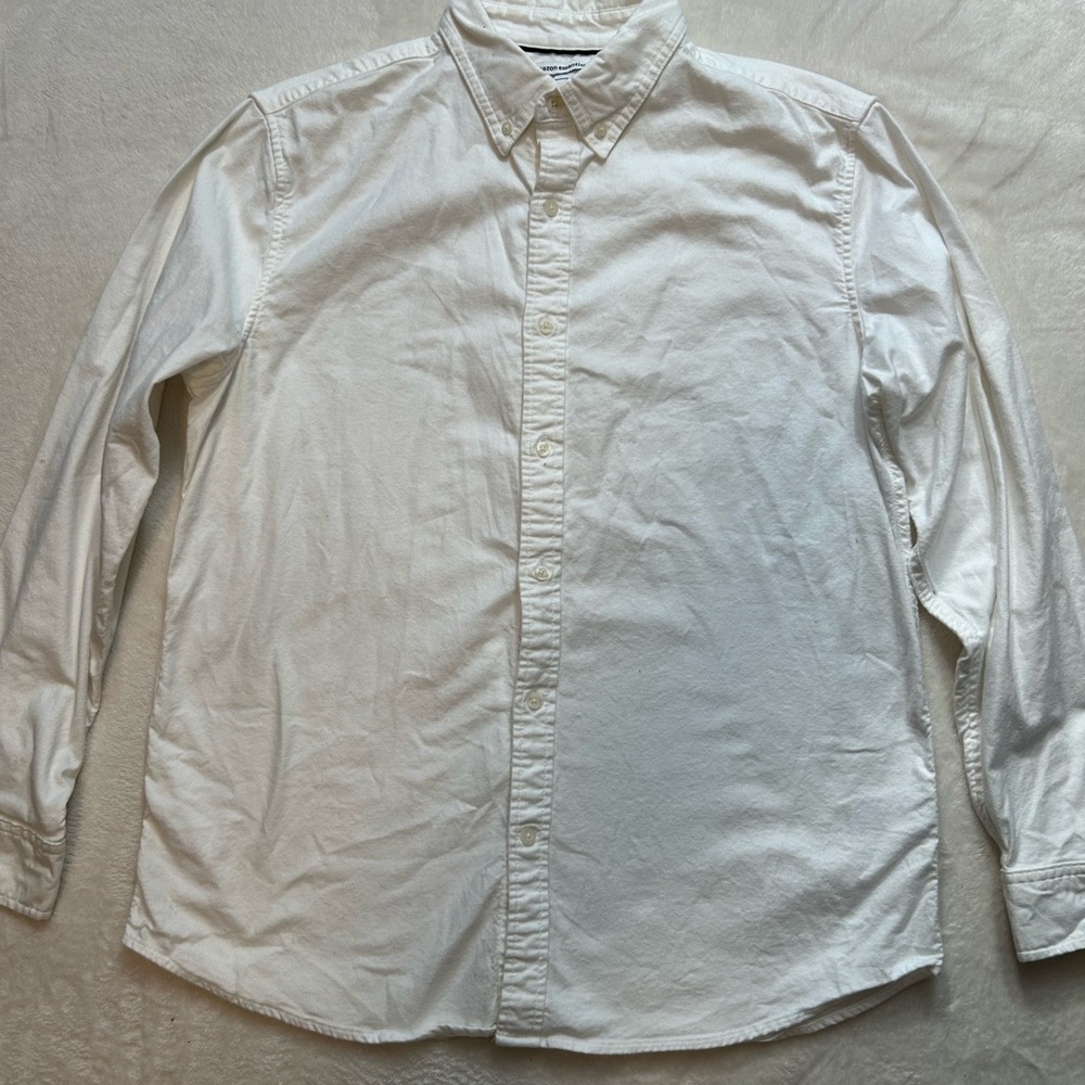 Amazon Essentials White Casual Button Down Shirt